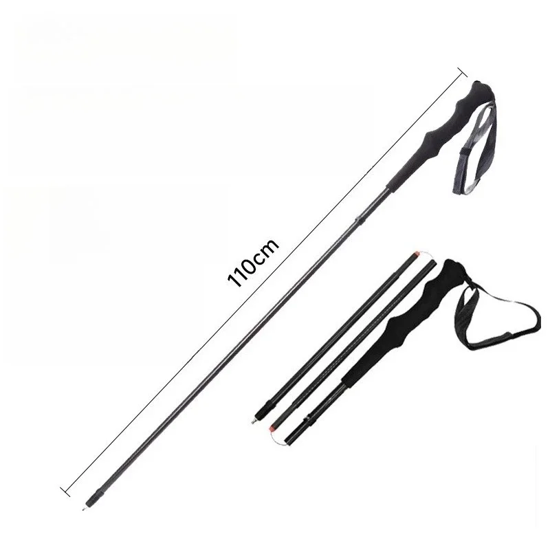 Hiking poles, ultra-light carbon buckle carbon fiber cross-country poles, folding hiking canes