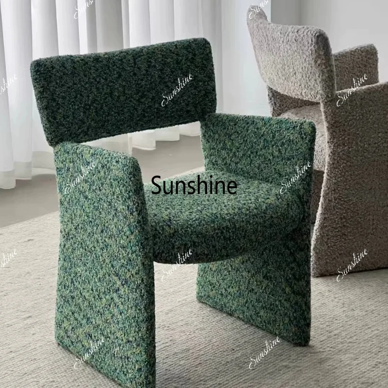 French medieval household dining chair light luxury backrest dressing armrest
