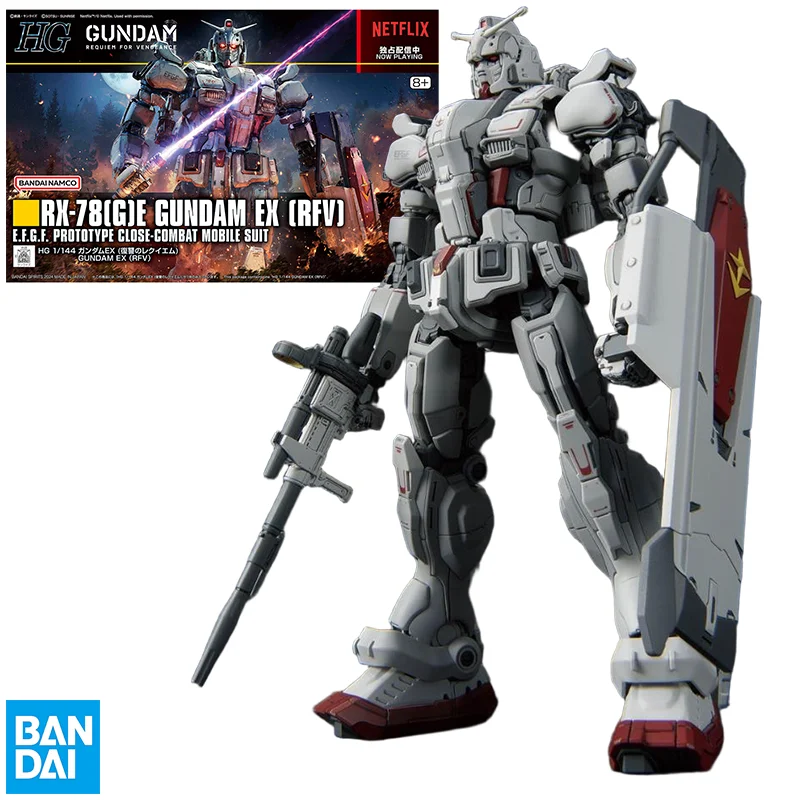 

Bandai Original GUNDAM Anime Model HG 1/144 RX-78(G)E GUNDAM EX (RFV) Action Figure Assembly Model Toys Gifts for Children