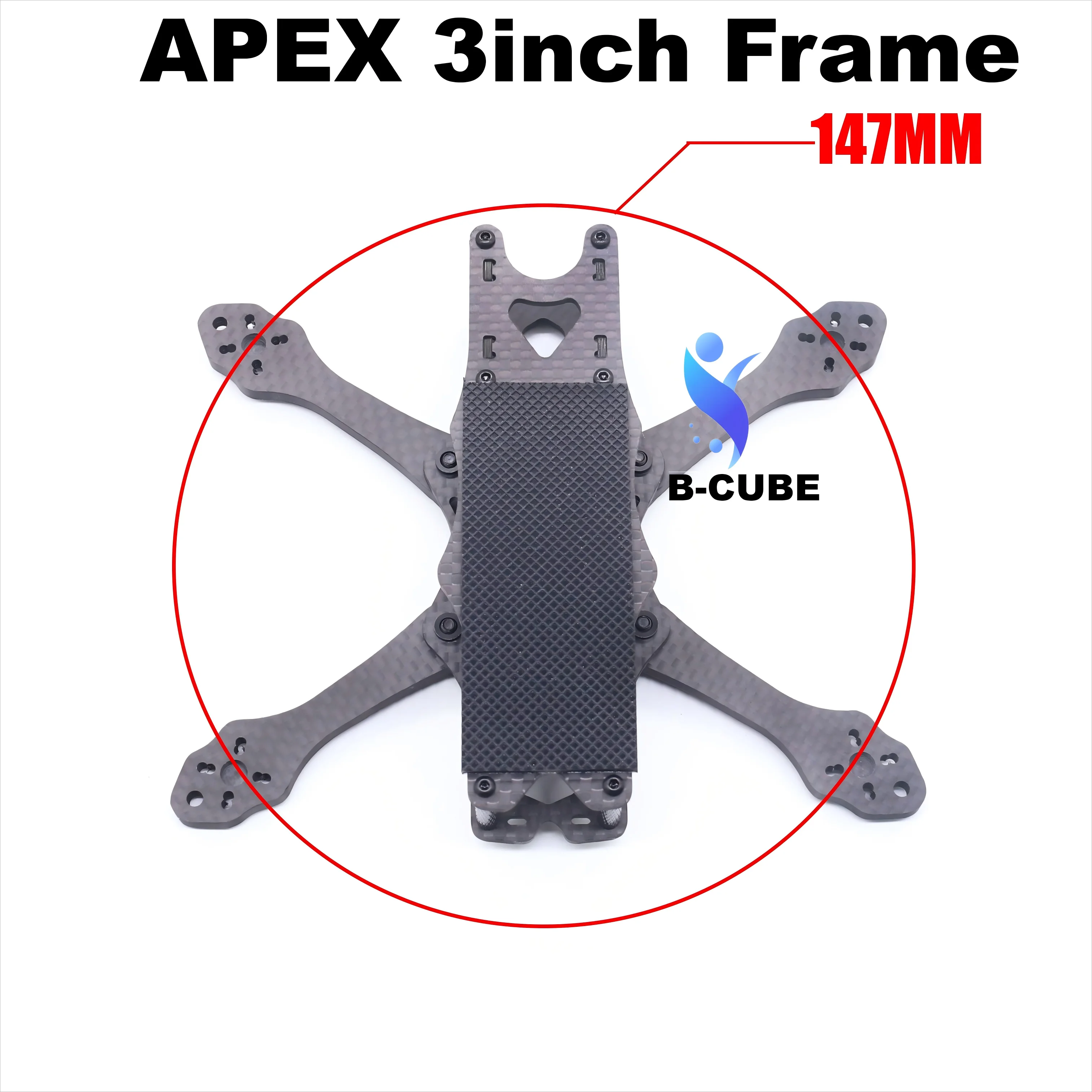 RCtoSky APEX Mini 3 Polegada 150mm Kit de estrutura de fibra de carbono com braços de 4mm de espessura para FPV Freestyle RC Racing Drone Quadcopters