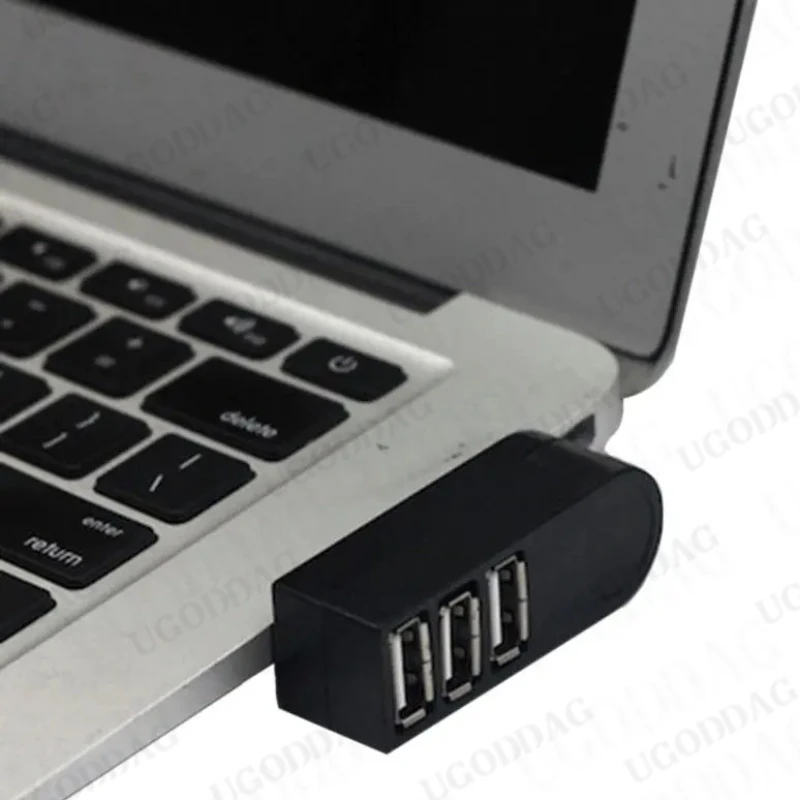 Universal Mini Rotatable 3 Port USB 2.0 Hub High Speed Data Transfer Splitter Box Adapter USB Expander For PC Laptop MacBook Pro