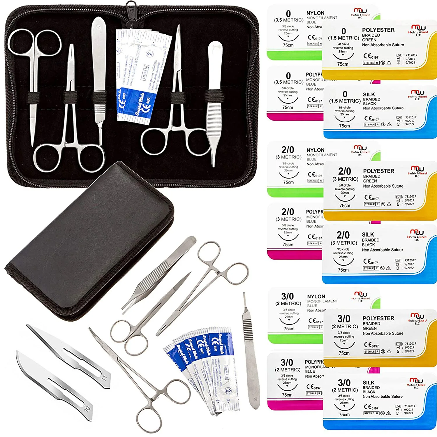 

22pcs Biological Dissection Tools Stainless Steel Scissors Needles Probe Scissors Tweezers Medical Students Practice Kit