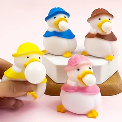 Blow Bubble Duck Decompression Toys Slow Rebound Squeeze Blow Balloon Pinch Music Children's Puzzle Toy Adult Vent Gifts