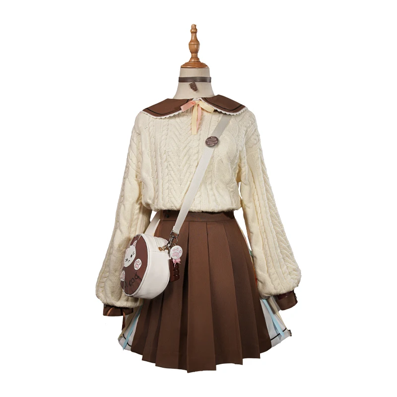 جديد Shinonome Ena تأثيري حلي لجميع القديسين عيد الميلاد لعب الأدوار حفلة الهزلية الحلوى القهوة لعبة PJSK S-XL تنورة سترة جديدة