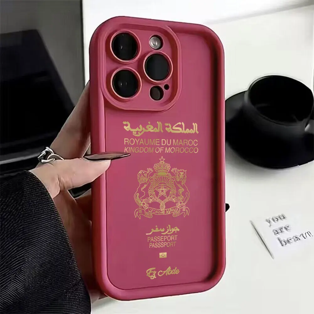 Morocco Passport Camera Protection Case For iPhone 15 14 13 12 11 Pro Max Mini XR XS X 8 Plus SE20 Soft TPU Back Cover Funda