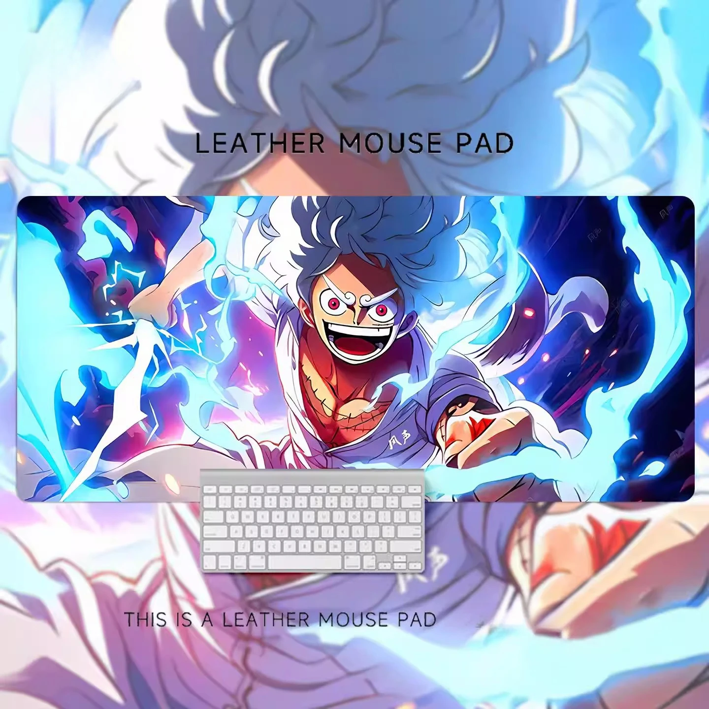 

Коврик для мыши из кожи с анимационным принтом One Piece, увеличенный размер, с изображением Луффи, для компьютерного стола в общежитии, нескользящий и грязеотталкивающий.