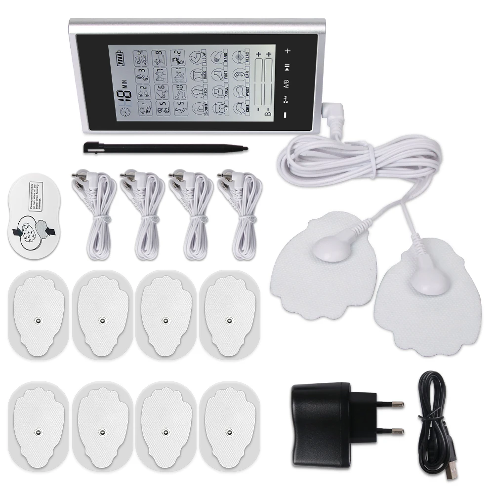 4 Output Channel 24 Modes EMS Eletric Professional Muscle Stimulation Physiotherapy Tens Electrodes Machines Body Massager Pads