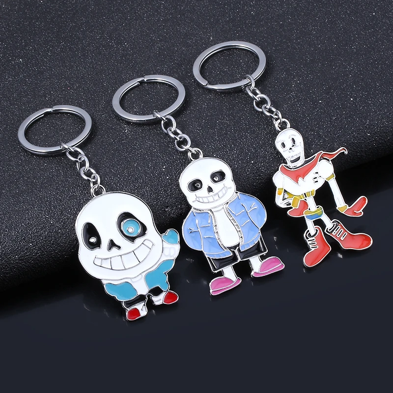 Anime Game UNDERTALE Keychain Pendant Cute Cartoon Sans Papyrus Keyring Role Playing Props Fan Gift Men Women Backpack Jewelry