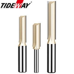 Tideway Straight Router Bits 1/2 1/4 Schacht Dubbele Fluit Plunge Frees Carbide Getipt Houtbewerking Trimmen Steken Tool