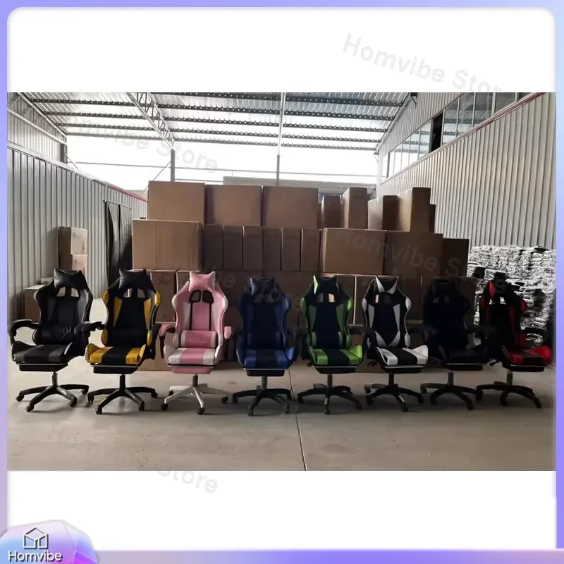 Ergonomic Gaming Chair High Back Racing Style Computer Chair with Lumbar Support Footrest PU Leather Swivel Office Chair for view 5