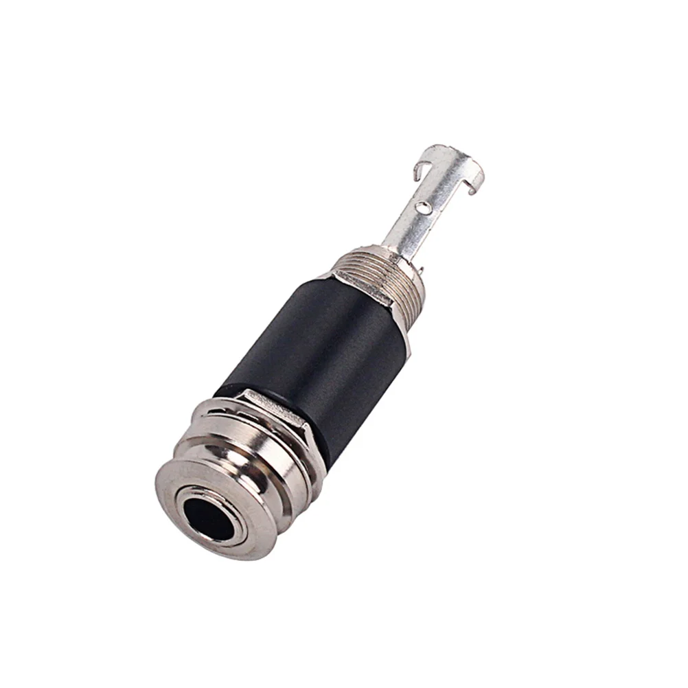 

1/4 Inch 6.35Mm Black Endpin Jack Cylinder Output Socket For Guitar Bass Strap Button Replacement Part Guitar Endpin Jack Socket