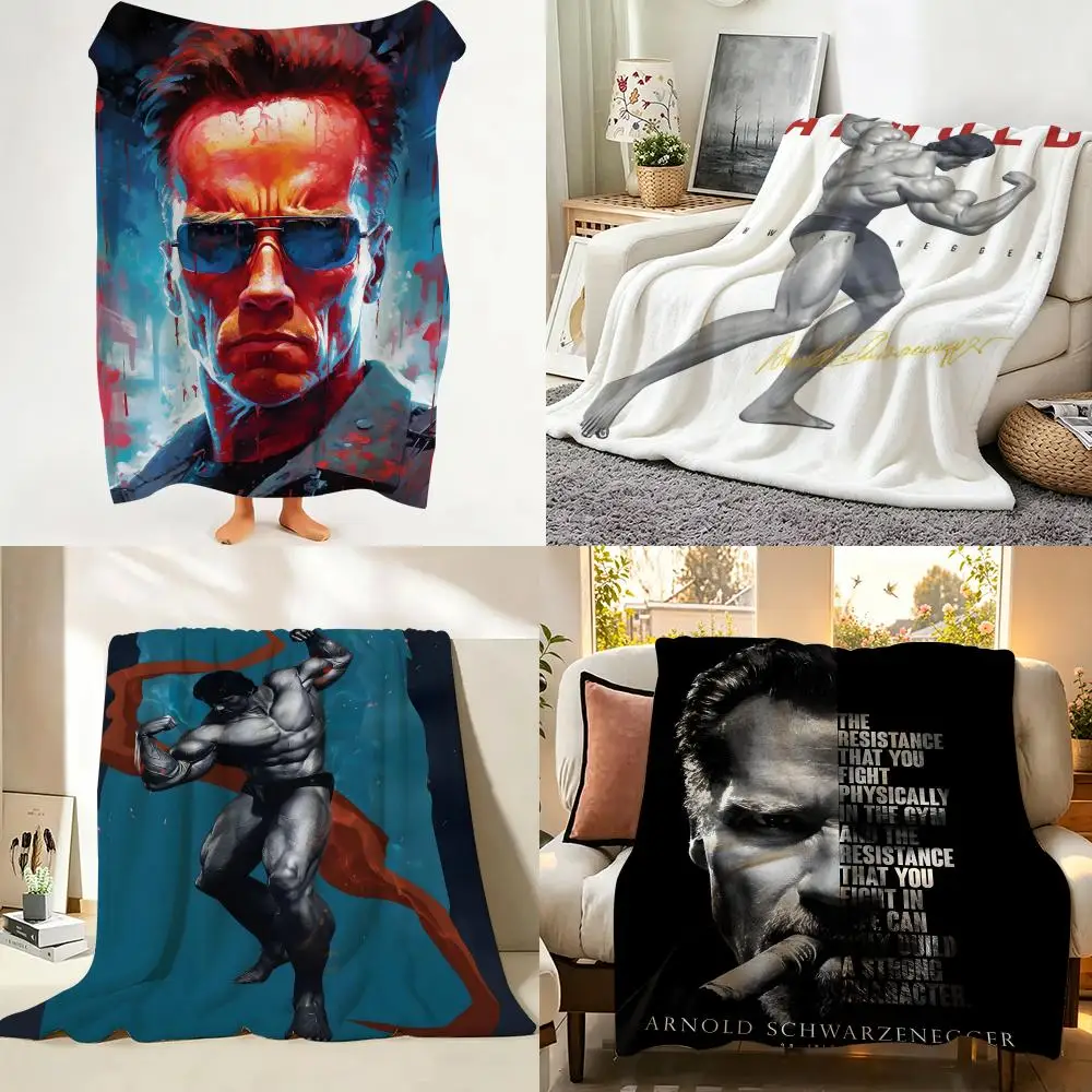 Celebrity A-Arnold S-Schwarzenegger Throw Flannel Throw Blanket Suitable for Sofa、Living Room、Bedroom