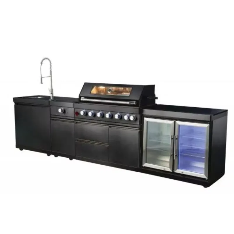 Outdoor High Power Portable Stainless Steel 6+1 Burner Outdoor Bbq Grill