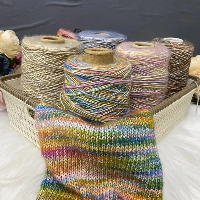

500g Camouflage Cotton Fleece Chunky Wool Line for Hand Knitting, DIY Scarf, Hat, Shawl, Sweater, Candy Color Wool Line