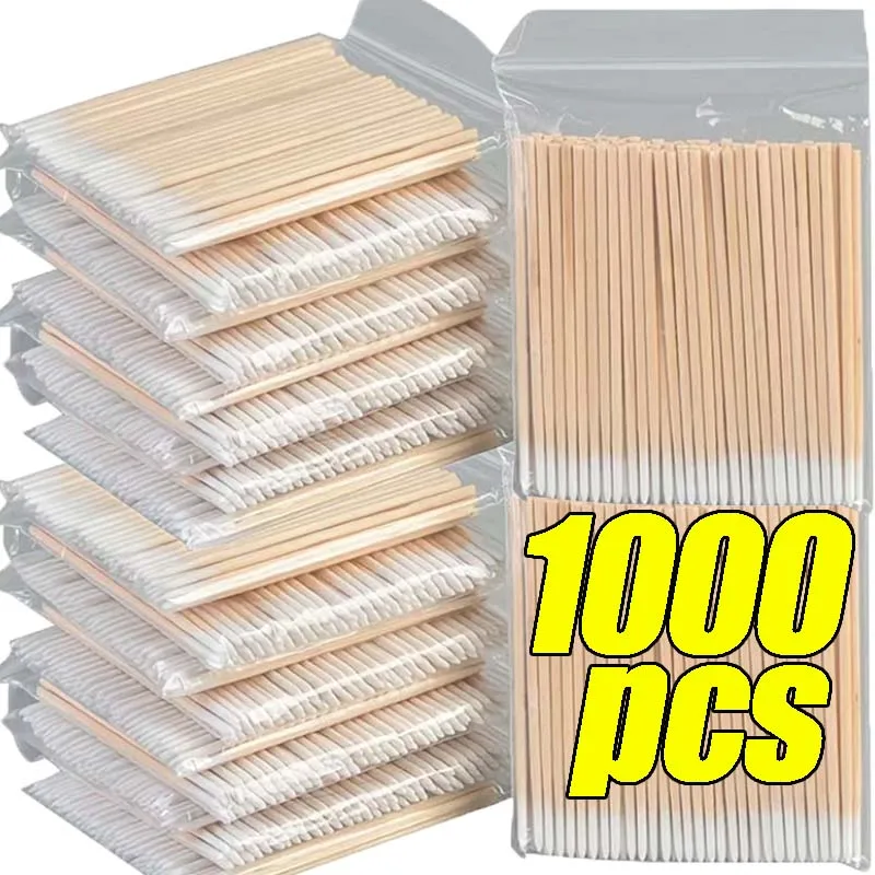 

100/1000Pcs Disposable Pointed Cotton Swabs Multi-purpose Beauty Dust-proof Double/single Headed Soft Comfortable Cotton Swabs