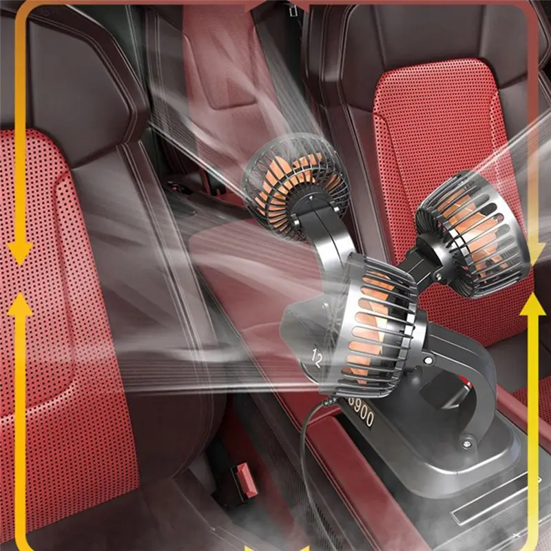 1 Piece Multi-Function Double-Headed Electric Fan Car Fan Truck Strong Wind USB Interface-N25R