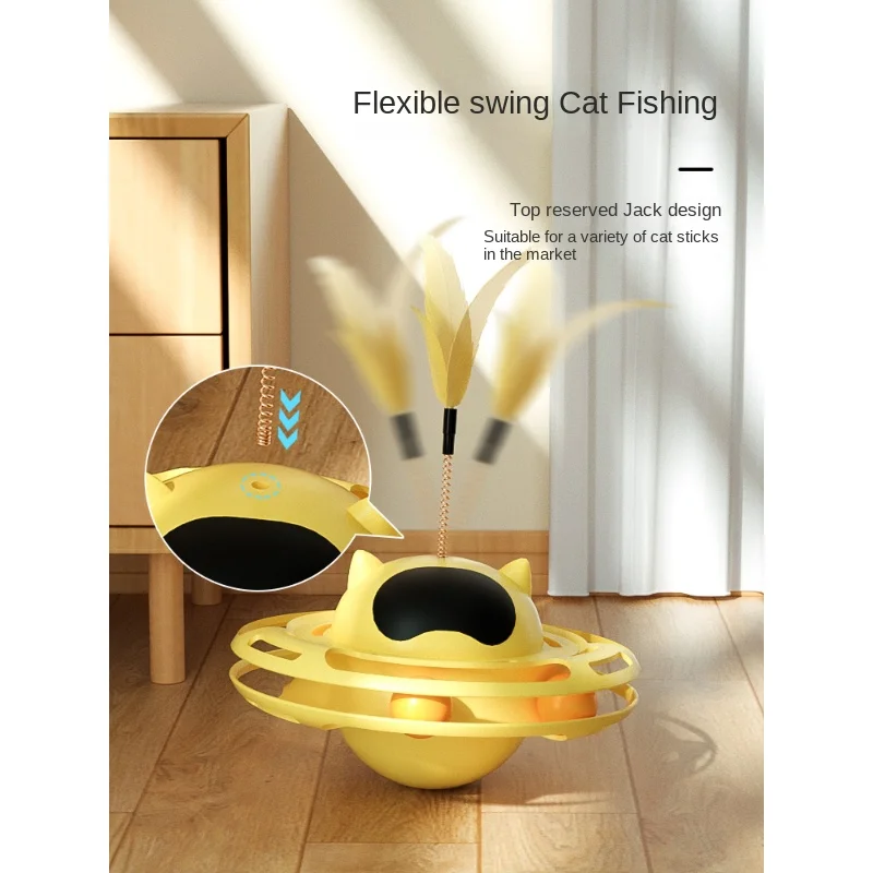 Cat Teaser Cat Toy Self-Hi Relieving Stuffy Cat Cat Tumbler Turntable Kitten Pet Cat Playing