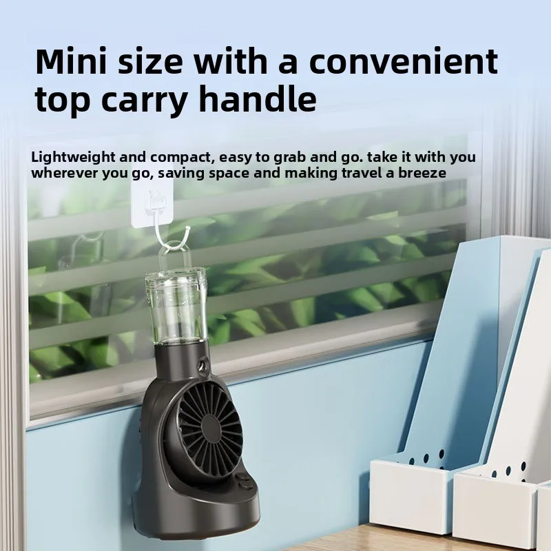 New handheld spray fan Portable outdoor humidification handheld fan Home office desktop spray fan