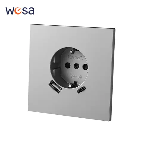 Skin Sensation 250V Flame Retardant Wall Embedded Classic With Ground USB Power Sockets Paint Plastic EU Standard Plugs Socket
