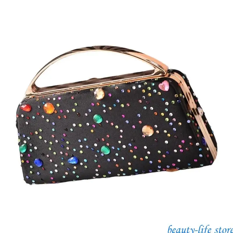 

Sophisticated Glitter Handbag Rhinestones Embellished for Women Evening Bag 517D