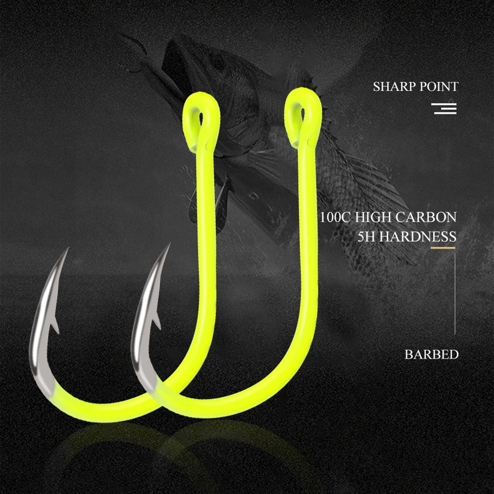 Note Barbed Sea Fishinhook Durable Fishing Hook Fluorescent Fishing Hooks Fluorescent Yellow High Carbon Steel