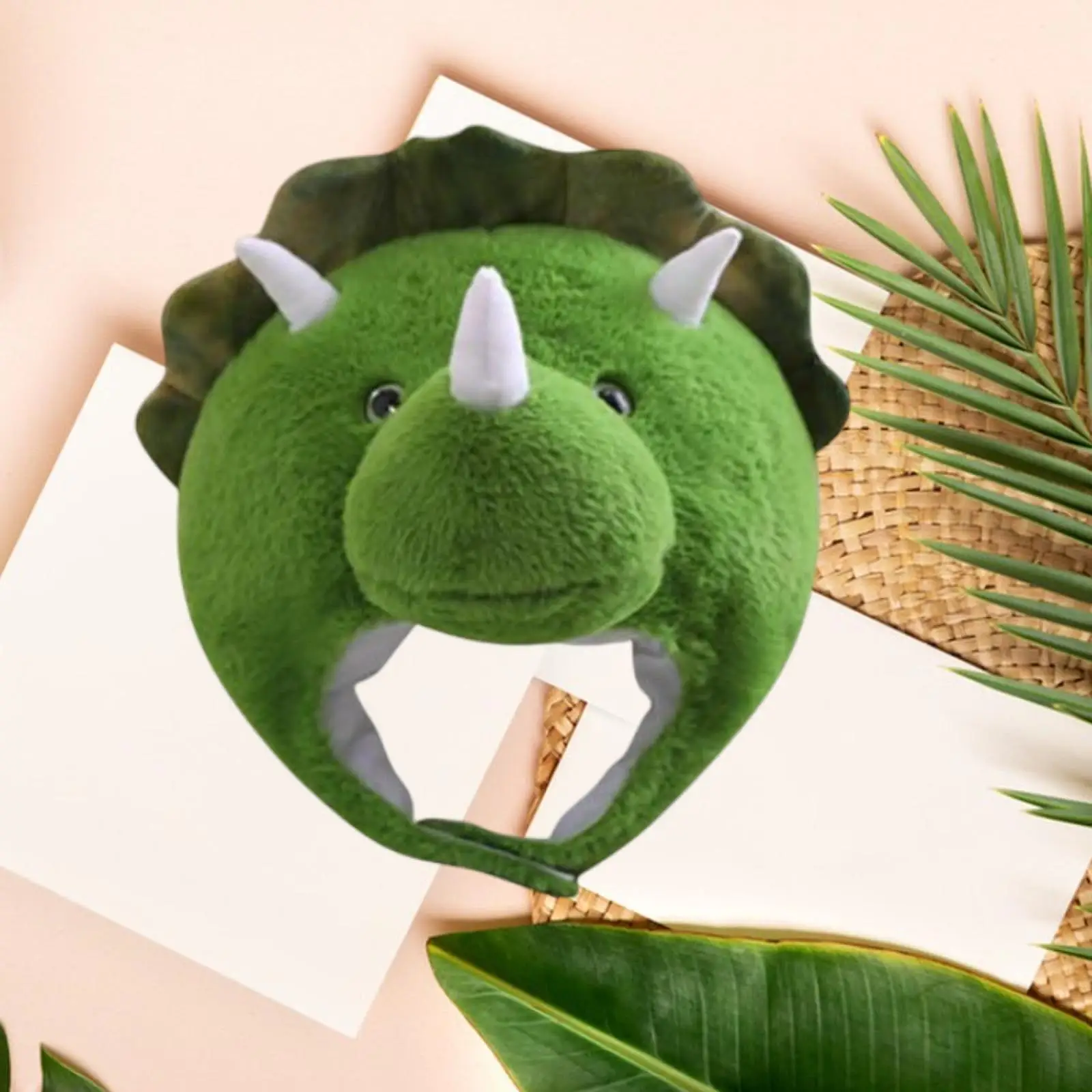 Triceratops Cappello per la testa Cosplay Divertente e carino Novità Decor Copricapo Costume per spettacoli di compleanno Festa in maschera