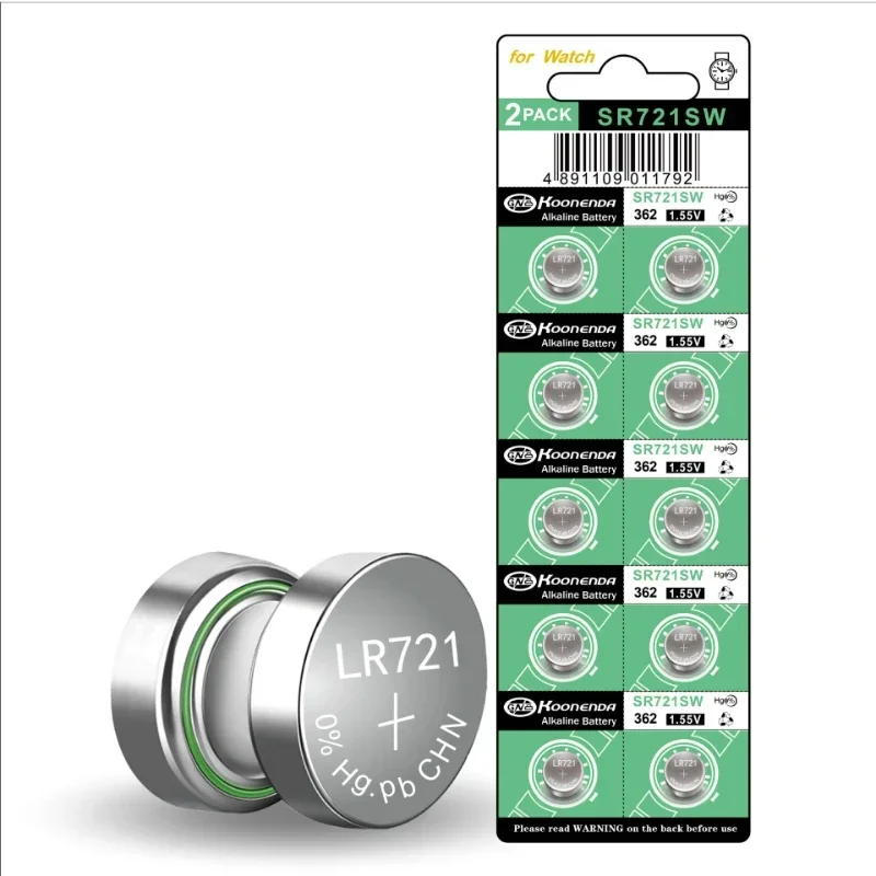 10PCS AG11 362 LR721 362A L721F SR721SW 1.55V Lithium Batteries Environmental Protection Button Battery for Watch