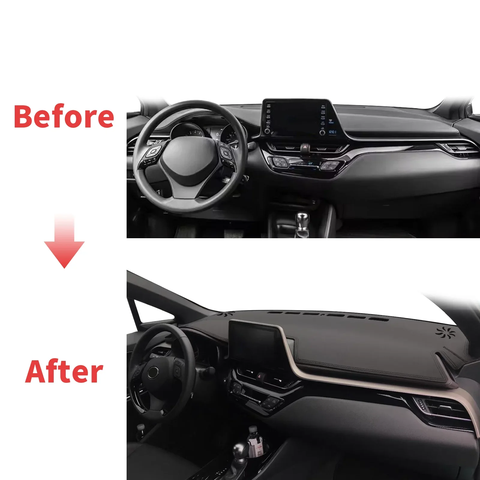 For Toyota C-HR CHR C HR 2023-2016 Dashmat Dashboard Cover Pad Protective Carpet DashMat Sunshade Car Leather Accessories