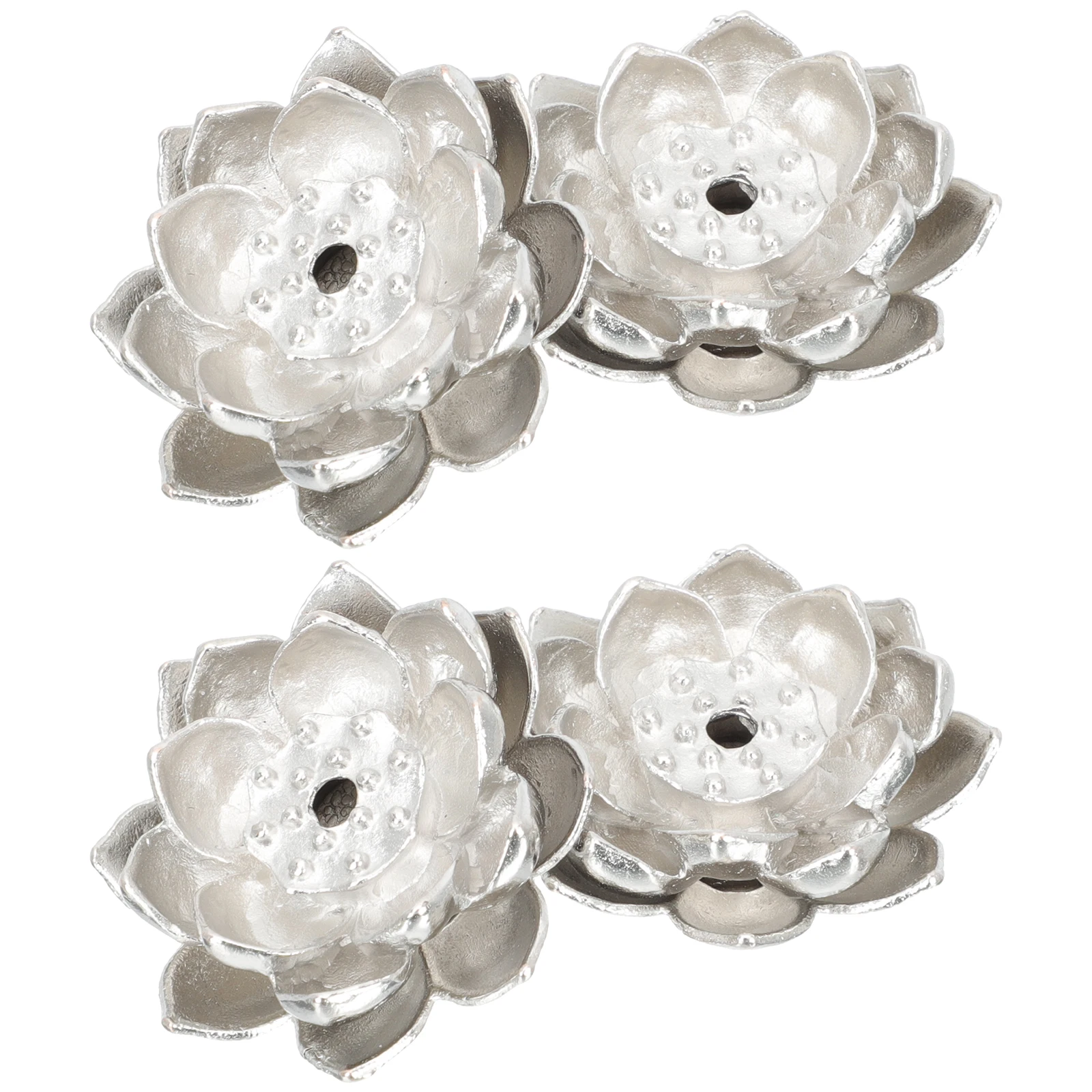 

4 Pcs Copper Incense Holder Lotus Shaped Censer Bracket Home Decor Small Size Non Slip Stylish Meditation Effect