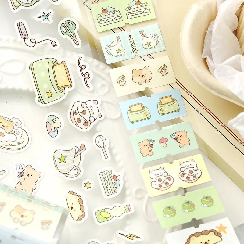 40mm X 3m Die Cutting Tape with Cute Animal & Flower Motifs for DIY Scrapbooking & Stationery Aesthetic Stickers