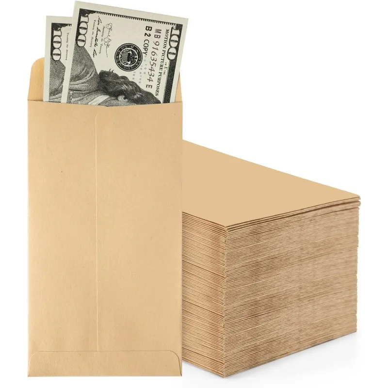 50Pcs Cash Envelopes Money Container Kraft Paper Coin Cash Pouches Ultra-Thin DIY Coin Storage Envelopes Cash Storage Bags