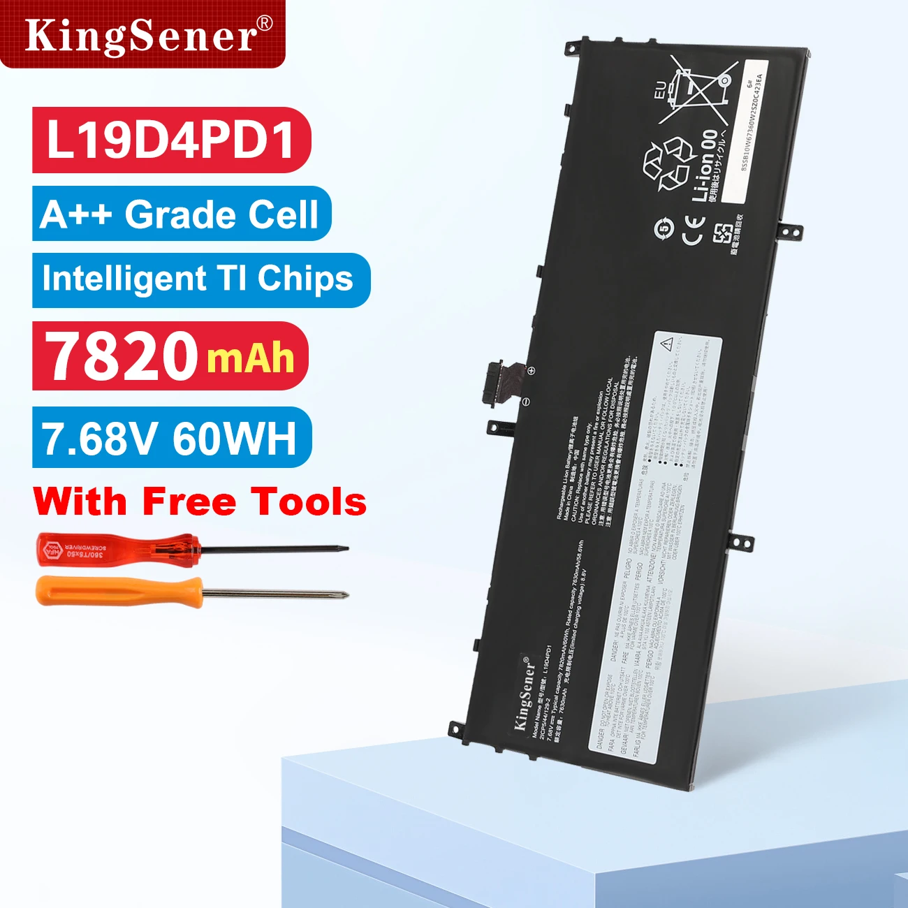 

Аккумулятор KingSener L19D4PD1 L19C4PD1 60WH для ноутбука Lenovo ideapad Yoga 6-13ARE05 6-13ALC6 Yoga C640-13IML LTE Series L19M4PD1