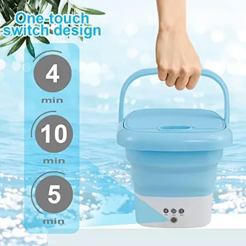 Washing Machine Portable, Mini Foldable Washer and Spin Dryer Small Foldable Bucket Washer for Camping, R0V, Travel, Small Space