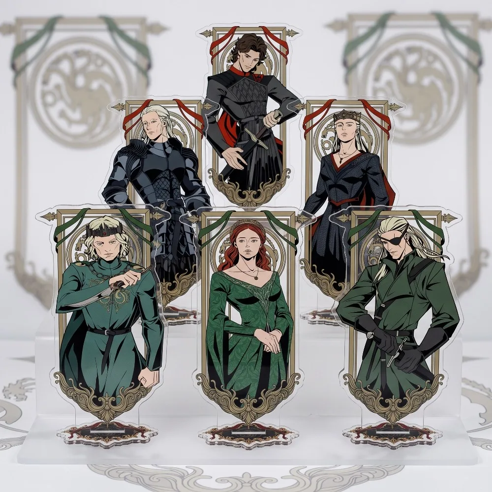 Hot TV House of the Dragon 15cm Acrylic Stand Targaryen Character Desktop Decor Medieval Style Collectible Fan Keychain Gift