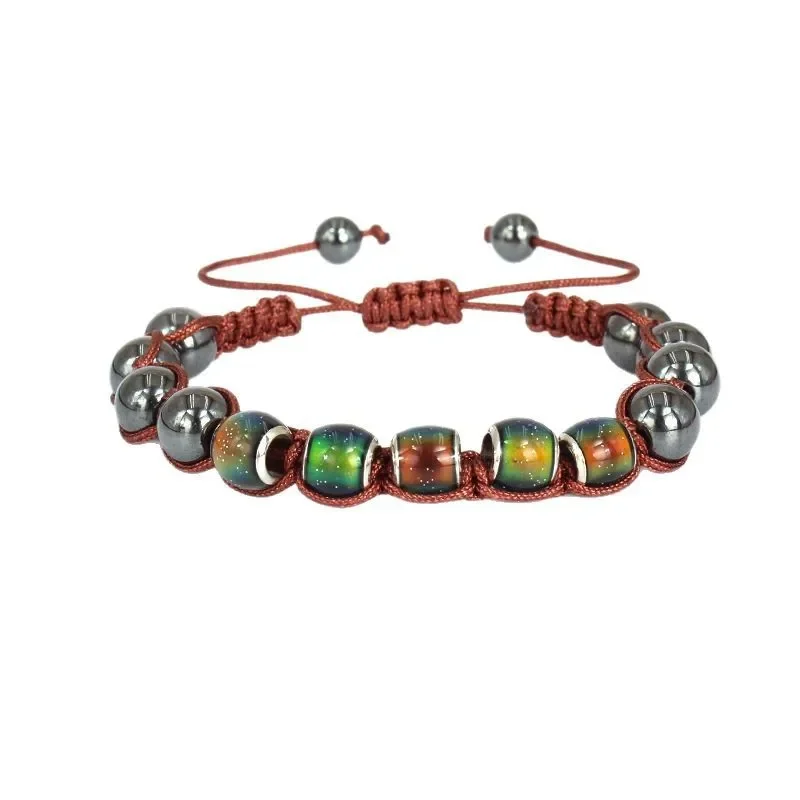 

Hand-Woven Black Magnetite Bracelet for Women Temperature-Sensing Gradient Color-Changing Bead Bracelet​s 2025 New Lucky Jewelry
