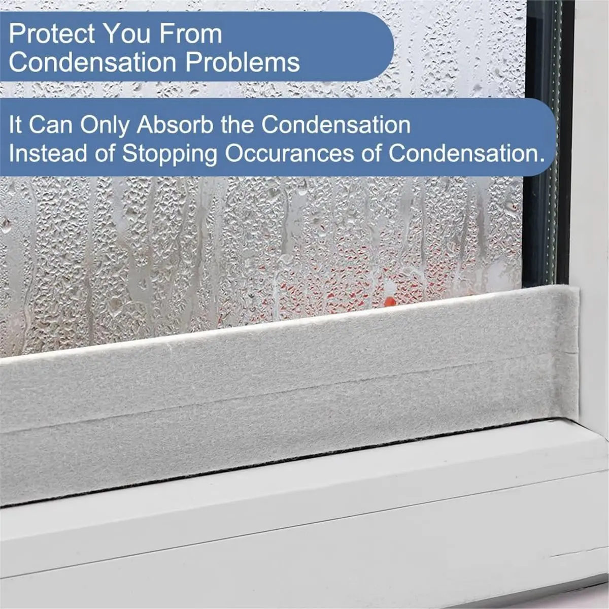 2026 New Tool Condensate Water Absorption Tape for Window - Condensation Moisture Absorber Strip Water Barrier Condensation 3pcs