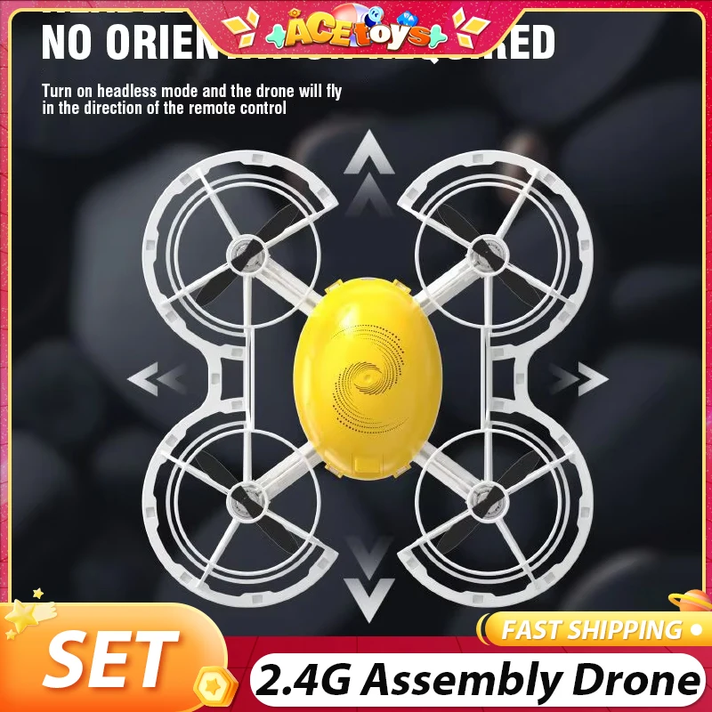 

S196 DIY 2.4G Assembly Drone 360 Degree Roll One Key Take-Off Low Battery Science and Education Experiment Kid Flying Toys Gifts