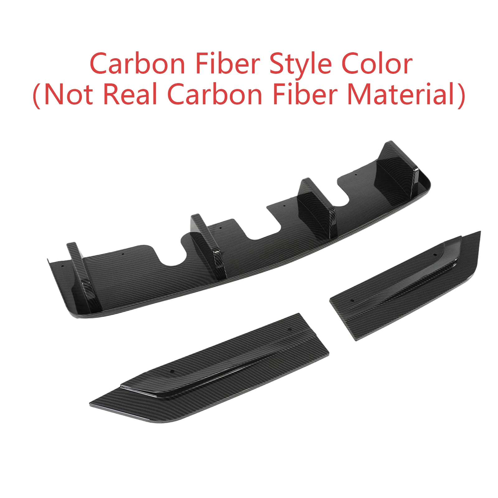 For Jeep Grand Cherokee Summit/High Altitude 2014-2016 Car Rear Bumper Diffuser+Side Corner Splitter Carbon Fiber Style Body Kit