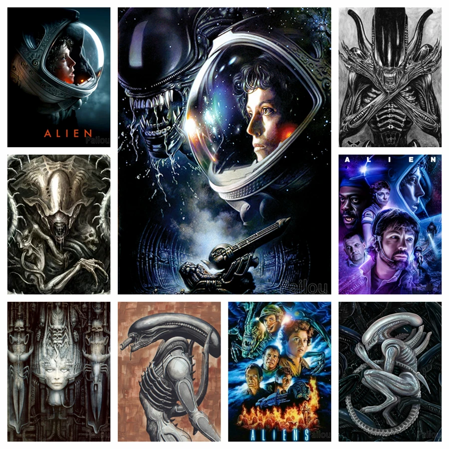 Alien Covenant Horror Movie Diamond Painting Xenomorph Science Fiction Film Wall Art Embroidery Cross Stitch Handwork Home Decor