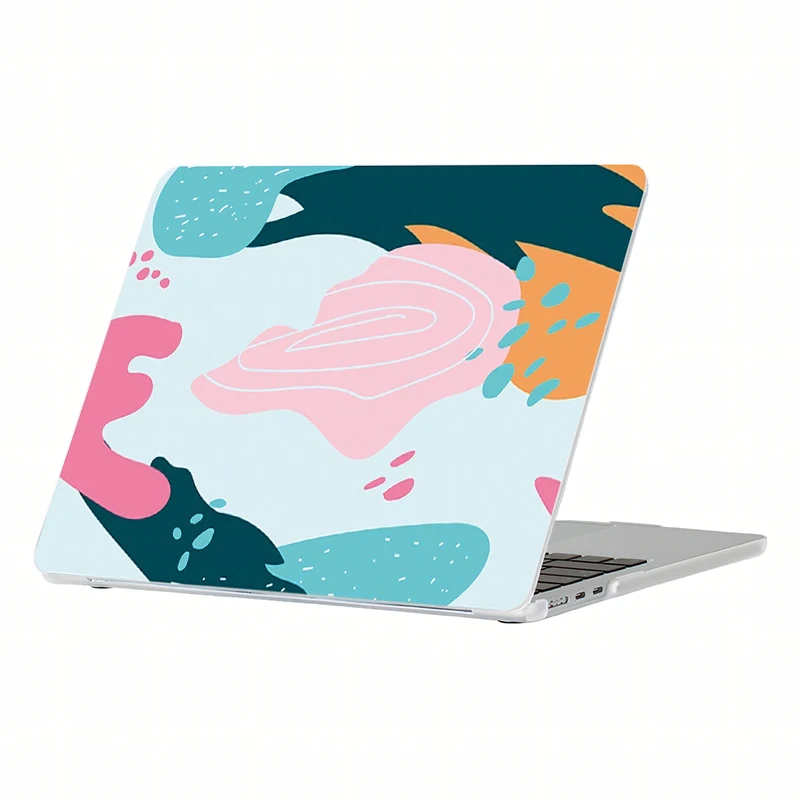 Abstract Color Block Hard PC Case For MacBook Air Pro M1 M2  Slim Heat Dissipation Anti-Scratch Snap On Laptop Protective Cover
