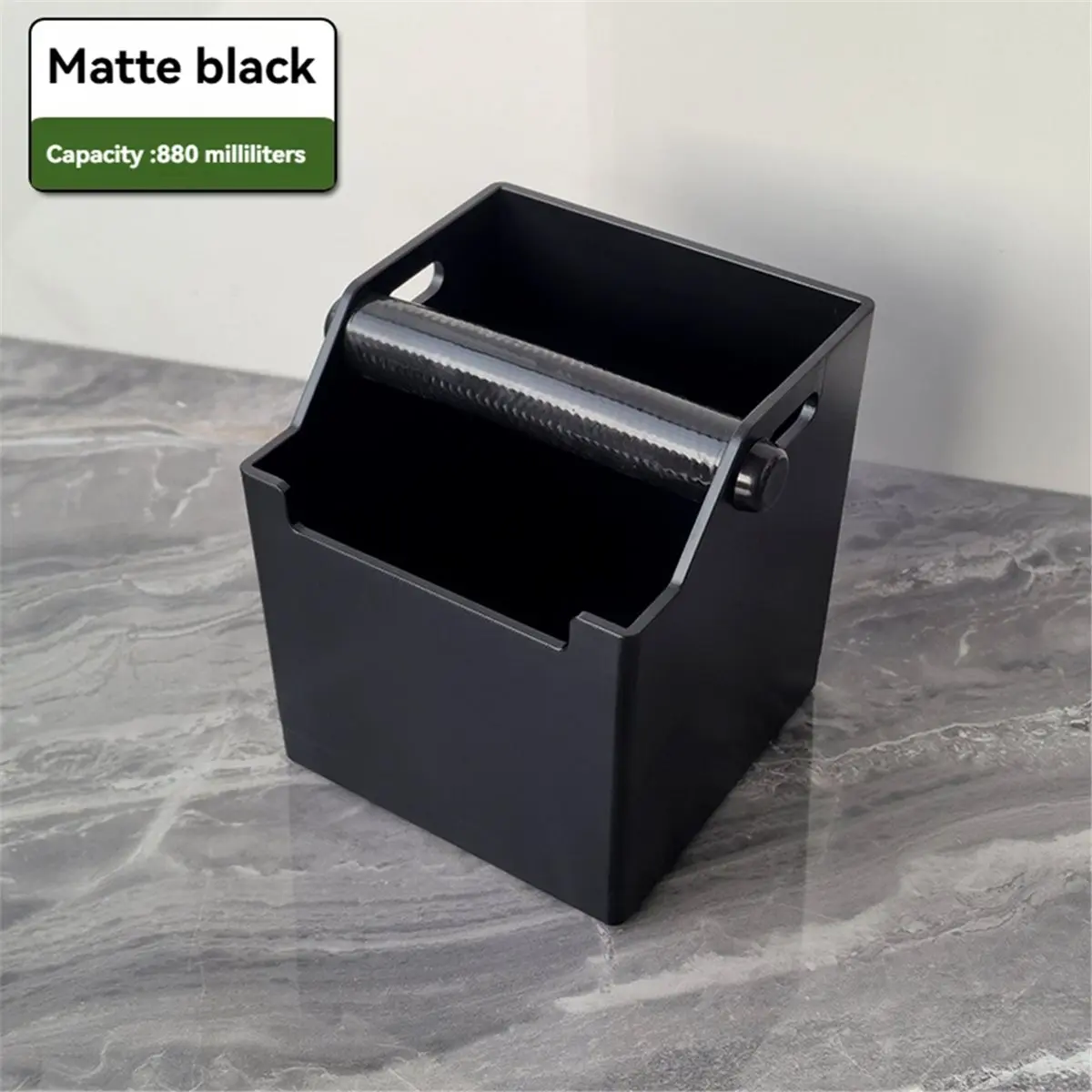 Coffee Knock Box Coffee Grounds, Small Espresso Knock Box with Removable Rubber Knock Bar and Non-Slip Base A
