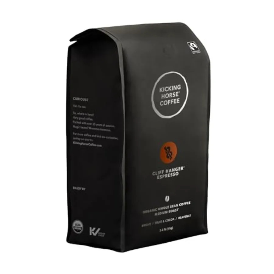 

Кофе в зернах Cliff Hanger Espresso, средняя обжарка, 2,2 фунта (35,2 унции), сертифицированный органический, фэйр-трейд