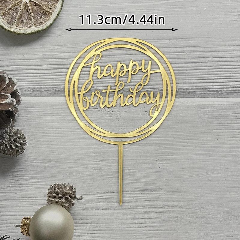 Großer Acryl-Kuchenaufsatz „Alles Gute zum Geburtstag“, Schwarzgold, Buchstabendekoration für Partyzubehör, 33 Designs, Kuchendekoration für Jungen und Mädchen – Detail 4