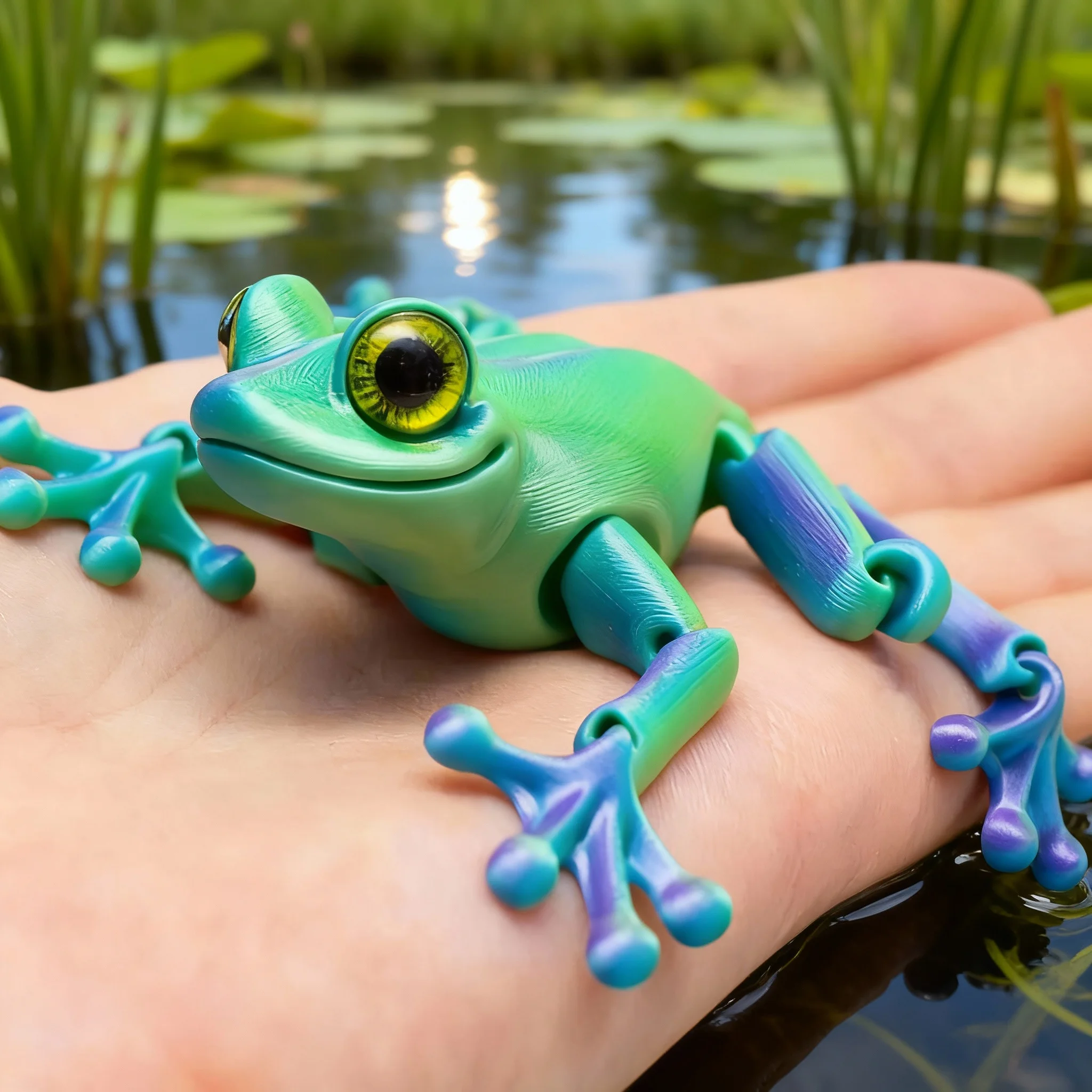 3D プリントかわいいカエルモデル多関節可動きらめく目付き模 - 3D Printing Clay のレビューと価格