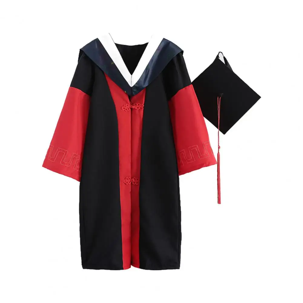 1 Set 2022 Graduation Uniform Adults Graduation Gown Mortarboard Cap Unisex Academic Dress Bachelor Cap Set Academic Uniform