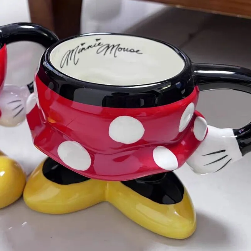 Disney Mickey Minnie Ceramic Mugs Coffee Cups Cute Gloves Skirt Pants Shape Milk Tea Cup Oatmeal Breakfast Kitchen Mug Gift