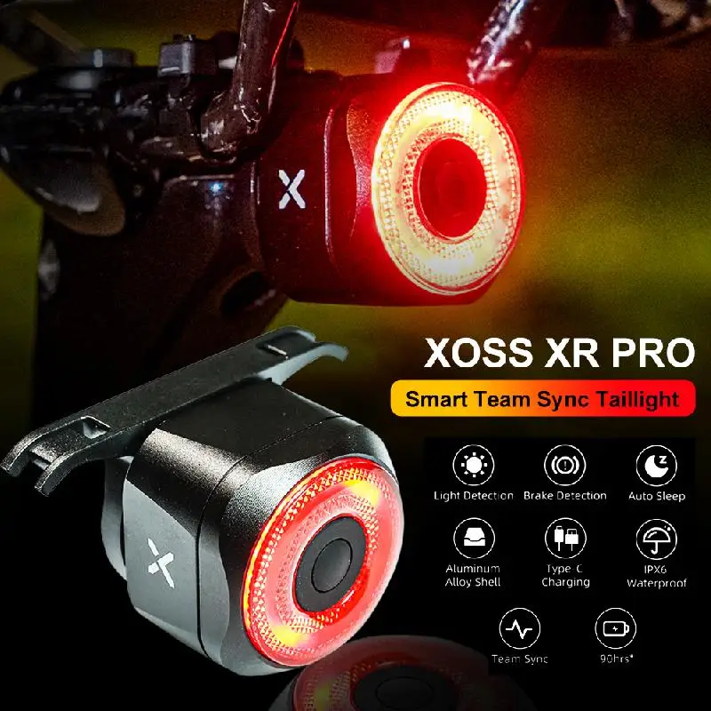 

1PCS XR PRO Tail Light Automatic Brake Sensing Bicycle Rear Light LED Rechargeable Waterproof Cycling Taillight Bicycle Parts