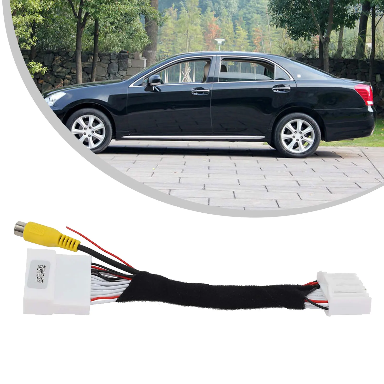 For Toyota For Lexus 12V Adapter Cable Reversing Camera Cable Rear Camera Installation Black Power Supply Line