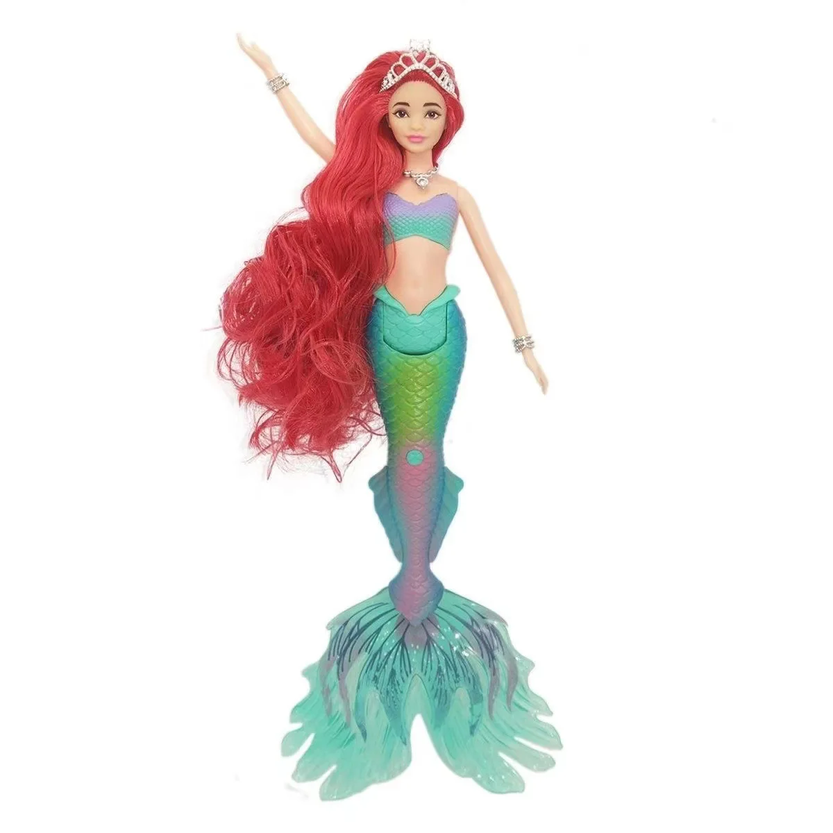 Cute 35Cm Mermaid Doll Princess with Light Music Barbie Mermaid Toy Girl Gift