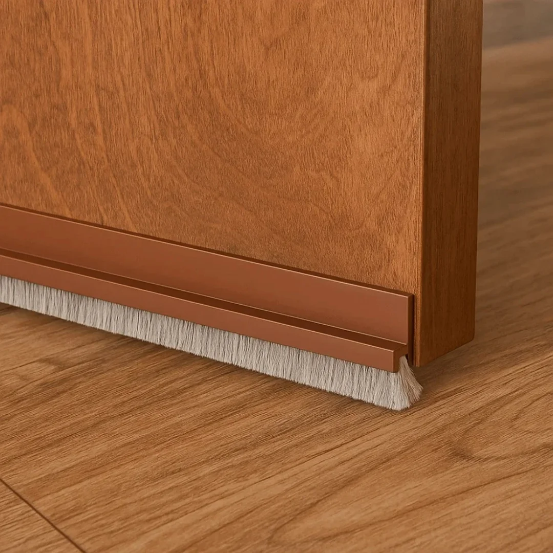 Door Seal Draft Stops With Brush, Reduce Noise Rubber Door Sweep Breeze Blocker, Insect Proof Dust Proof Sound
